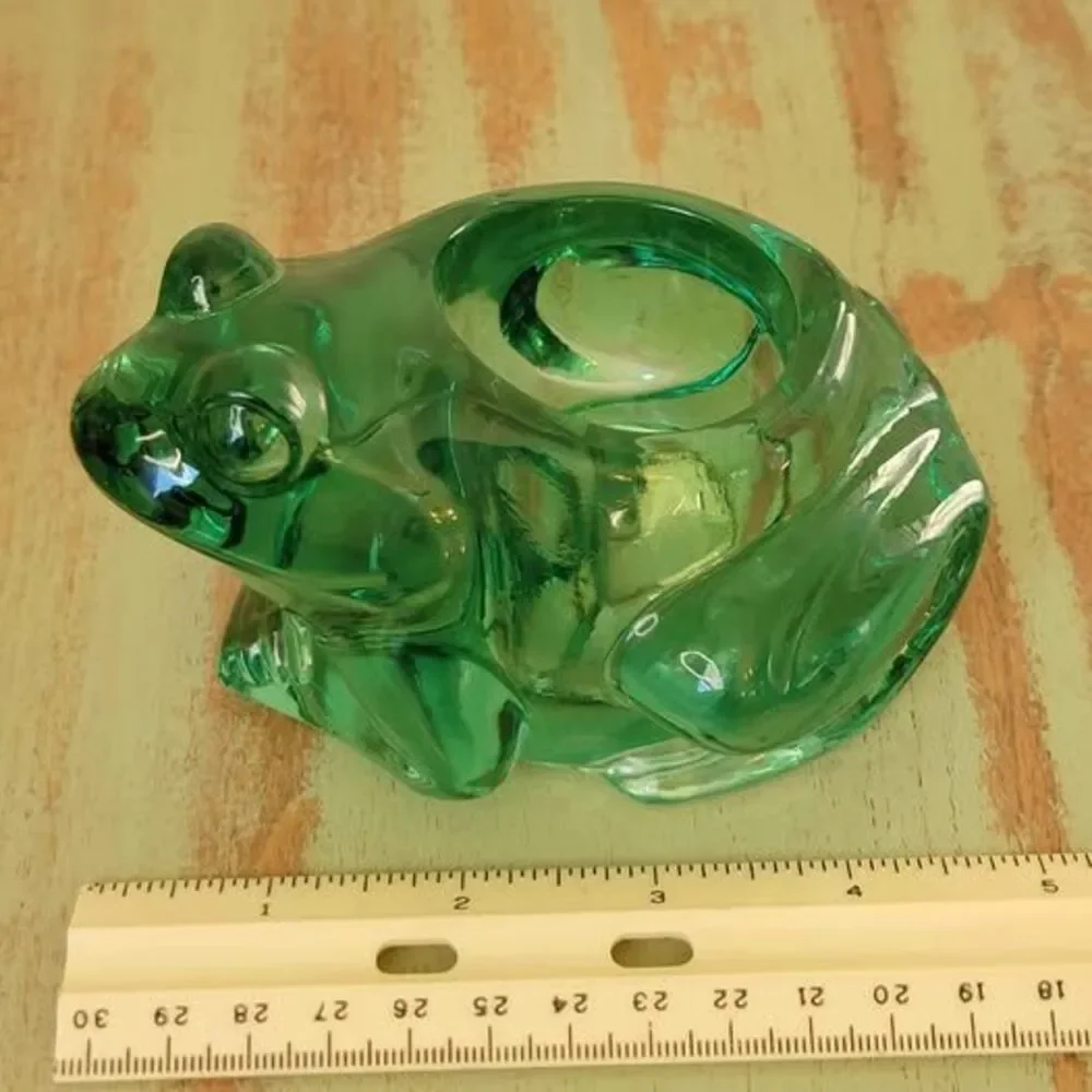 Indiana Glass Green Glass Frog Votive Holder 🐸